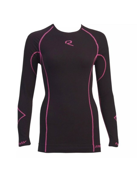 Camiseta Interior Manga Larga Mujer Riday Light Negro/Rosa
