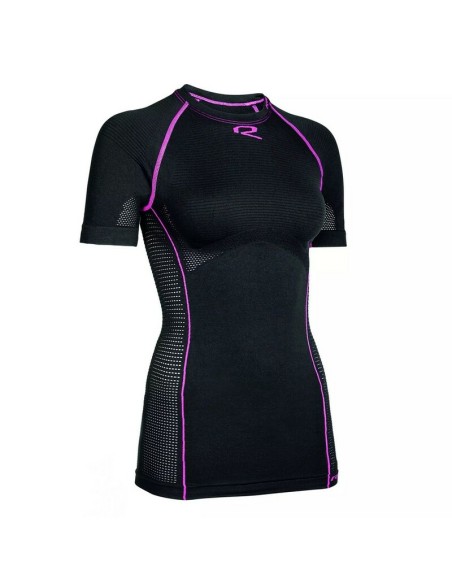 Camiseta Interior Manga Corta Mujer Riday Medium Negro/Rosa