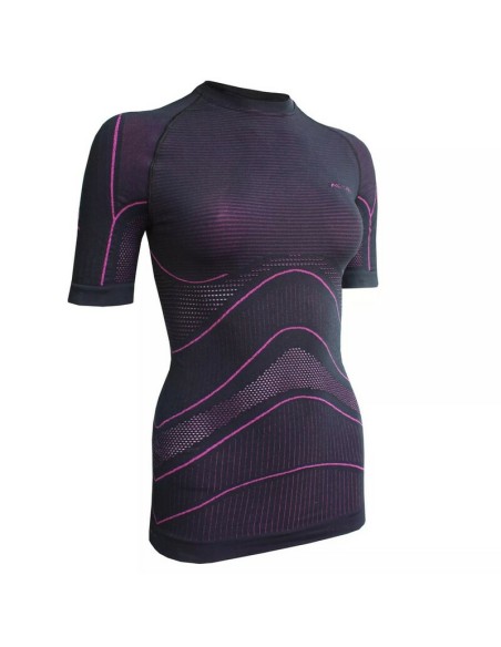 Camiseta Interior Manga Corta Mujer Riday Light Nexus Active Negro/Rosa