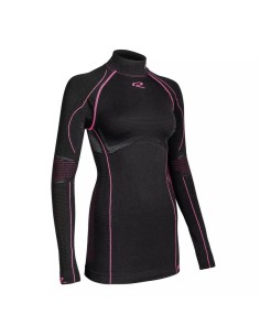 Camiseta Interior Manga Larga Mujer Riday Heavy Negro/Rosa