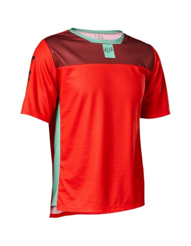 Jersey Manga Corta Infantil Fox Defend Rojo Fluor