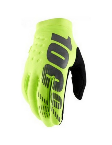 Guantes 100% Brisker  Amarillo Fluor /Negro