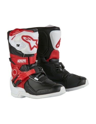 Botas PeeWee Alpinestars Tech 3S Negro/Blanco/Rojo