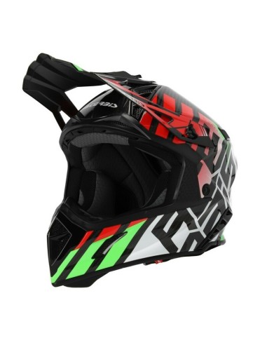 Casco Acerbis Steel Carbon Verde/Rojo
