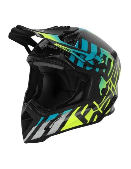 Casco Acerbis Steel Carbon Turquesa/Amarillo Flúor