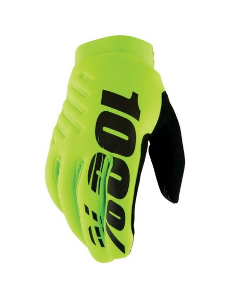 Guantes 100% Brisker Amarillo Fluor/Negro