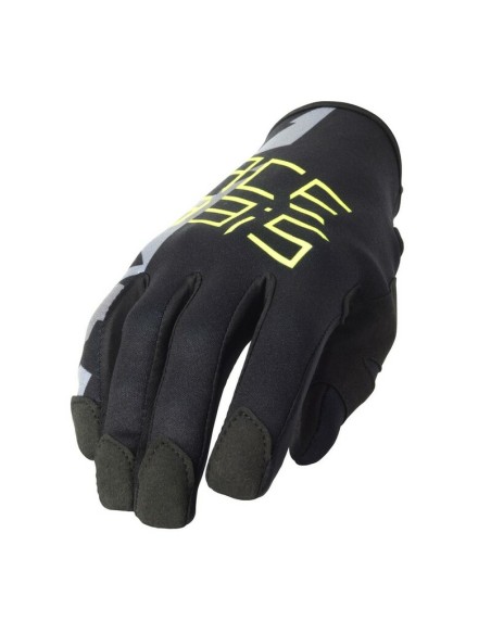 Guantes Acerbis Ce Zero Degree 3.0 Negro/Amariilo Flúor
