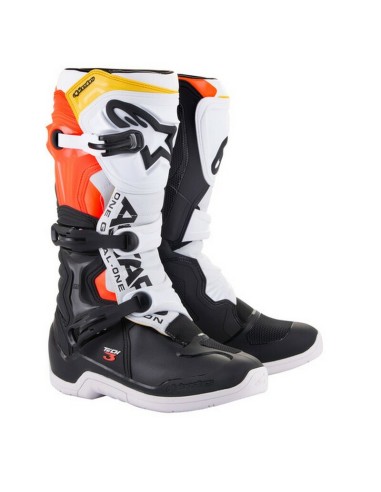 Botas Alpinestars Tech 3 Negro/Blanco/Rojo/Amarillo Fluor