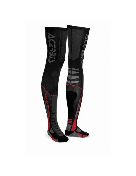 Medias Altas Acerbis X-Leg Pro Negro/Rojo