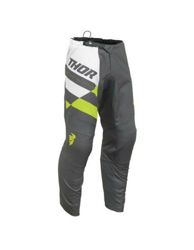 Pantalón Thor Sector Checker Gris/Amarillo Fluo