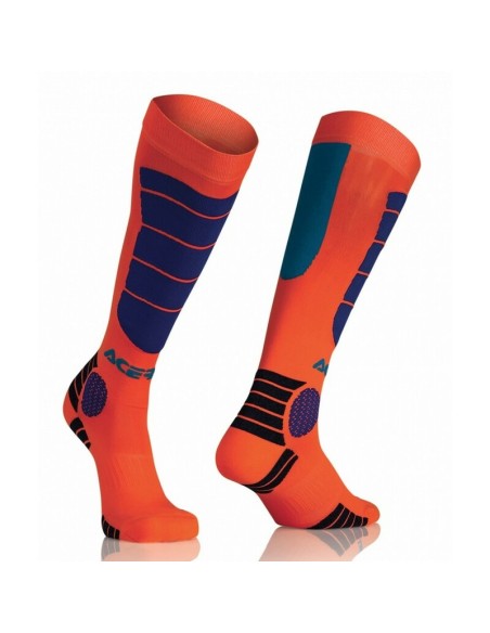 Calcetines Infantiles Acerbis MX Impact Naranja Flúor/Azul