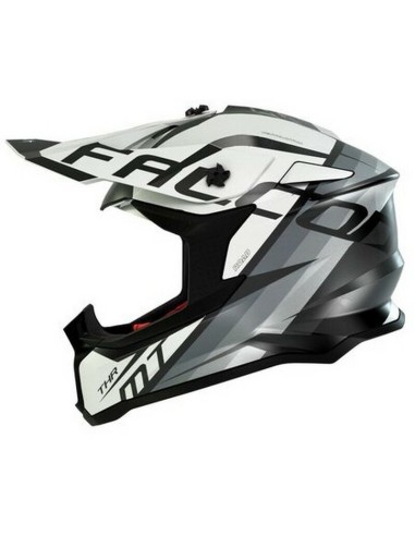 Casco MT Falcon THR Matt Negro/Blanco/Gris