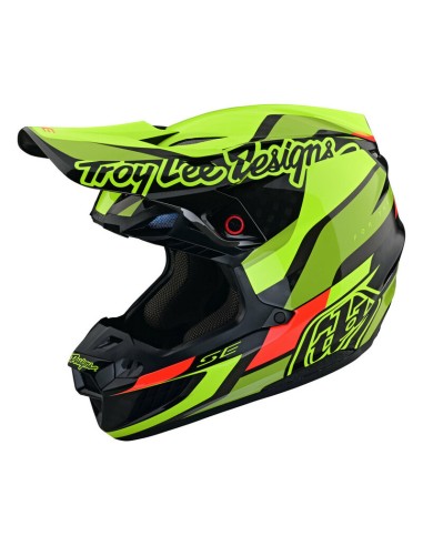 Casco Troy Lee Designs SE5 ECE Carbon Amarillo Fluo