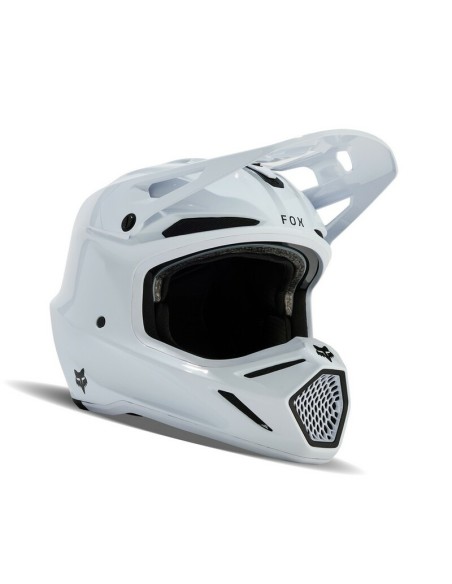 Casco Fox V3 RS Carbon Solid Blanco