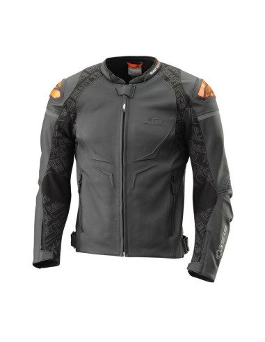 Chaqueta KTM Helical Leather Negro/Naranja