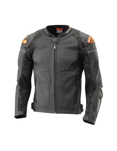 Chaqueta KTM Helical Leather Negro/Naranja