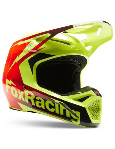 Casco Fox V1 Statk Rojo/Amarillo