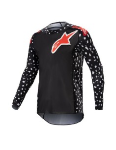 Jersey Alpinestars Supertech North Negro/Rojo Fluor