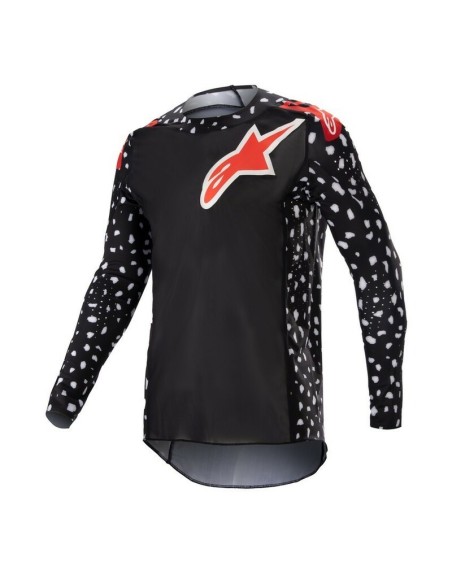 Jersey Alpinestars Supertech North Negro/Rojo Fluor