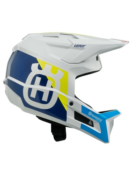 Casco Infantil Husqvarna Gravity Edrive Blanco/Azul/Amarillo