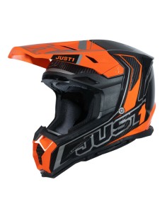 Casco Just1 J-22 Carbon Fluo Naranja Fluo