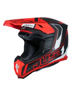 Casco Just1 J-22 Carbon Fluo Rojo Mate