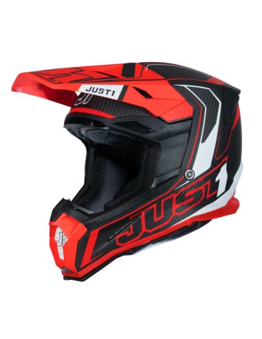 Casco Just1 J-22 Carbon Fluo Rojo Mate