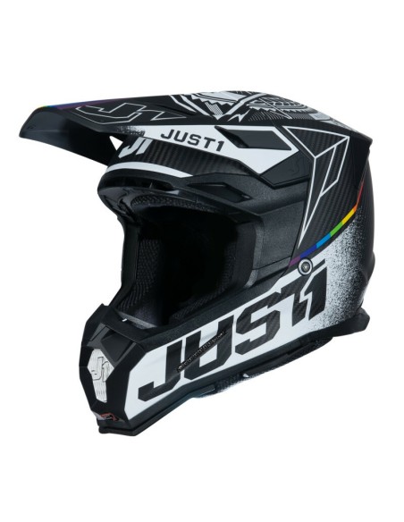 Casco Just1 J-22 Speed Side Carbon Blanco Mate