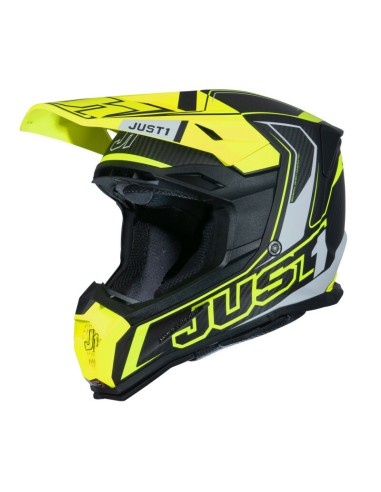 Casco Just1 J-22 Carbon Fluo Amarillo Fluo