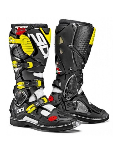 Botas Sidi Crossfire 3 Blanco/Negro/Amarillo Fluo