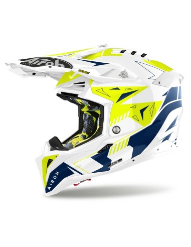 Casco Airoh Aviator 3 Spin Amarillo Fluo