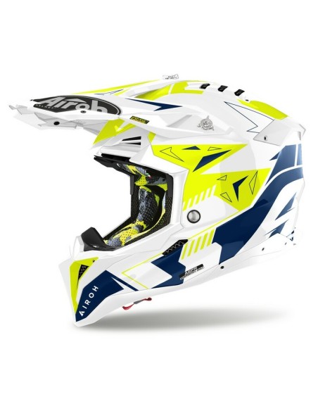 Casco Airoh Aviator 3 Spin Amarillo Fluo