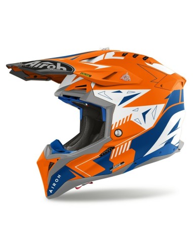 Casco Airoh Aviator 3 Spin Naranja Fluo