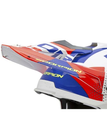 Visera Recambio para Casco Scorpion Akra Blanco/Rojo/Azul