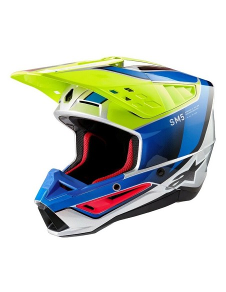 Casco Alpinestars S-M5 Sail ECE 22.06 Amarillo Flúor/Azul