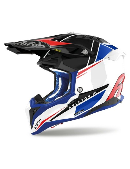 Casco Airoh Aviator 3 Push Azul/Rojo/-