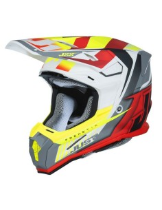 Casco Just1 J-22-F Frenetik Amarillo Fluor/Rojo/Blanco