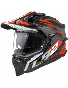 Casco LS2 MX701 Explorer Spire Titanio/Rojo