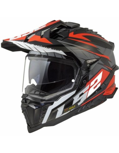 Casco LS2 MX701 Explorer Spire Titanio/Rojo