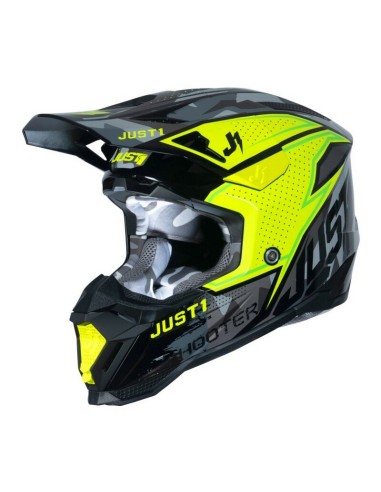 Casco Just1 J-40 Shooter Camo Amarillo Fluor/Negro
