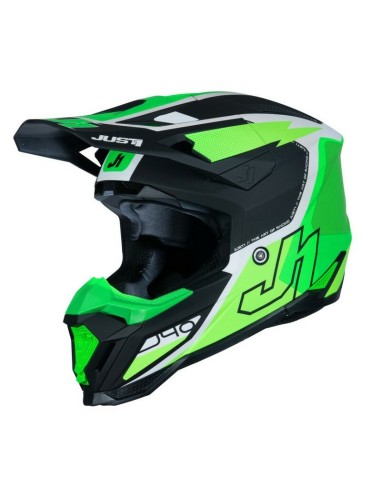 Casco Just1 J-40 Flash Verde/Negro/Blanco