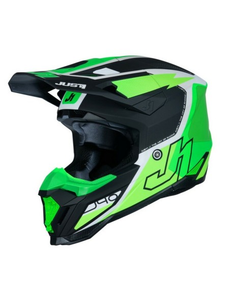 Casco Just1 J-40 Flash Verde/Negro/Blanco