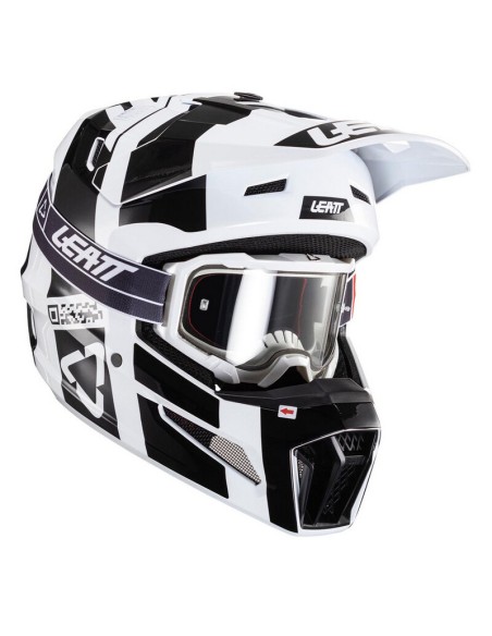 Casco con Gafas Leatt Moto 3.5 V24 Negro/Blanco