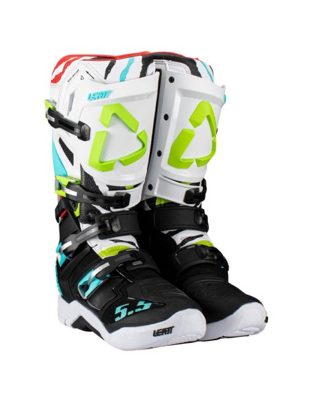 Botas Leatt 5.5 FlexLock Blanco/Azul/Rojo