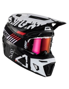 Casco con Gafas Leatt Moto 9.5 Carbono/Blanco