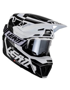 Casco con Gafas Leatt Moto 7.5 Rojo/Azul XXL Blanco