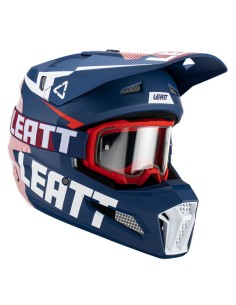 Casco con Gafas Leatt Moto 3.5 Rojo/Azul