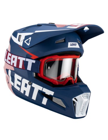 Casco con Gafas Leatt Moto 3.5 Rojo/Azul