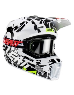 Casco con Gafas Leatt Moto 3.5 Negro/Blanco