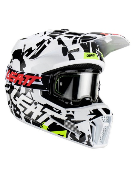 Casco con Gafas Leatt Moto 3.5 Negro/Blanco